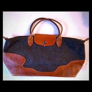 Longchamp Mini-Tote - Wool heather grey/ tan